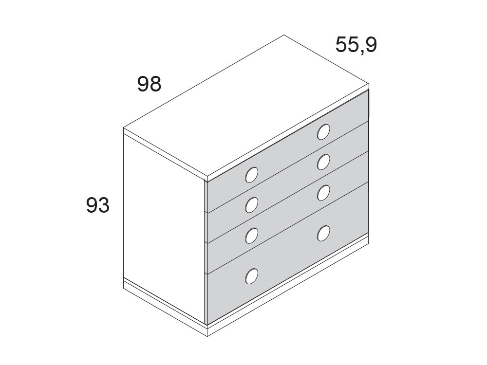 Cómoda Basic Nube ruedas o zócalo de Ros - 11