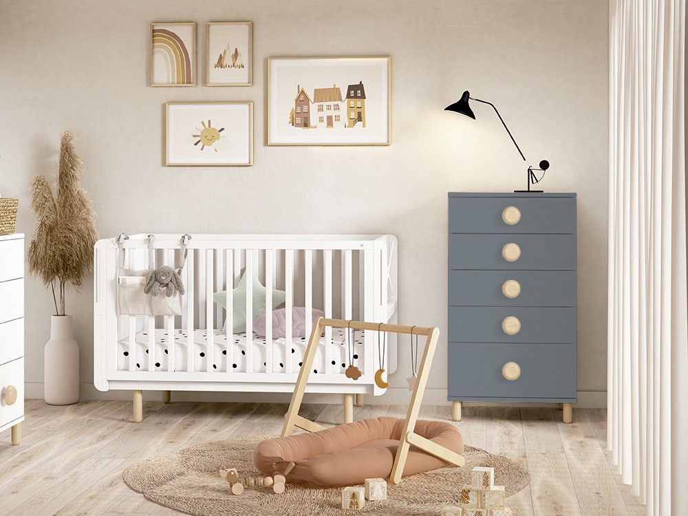 Sifonier Fold de cinco cajones con patas de madera de Ros - 2