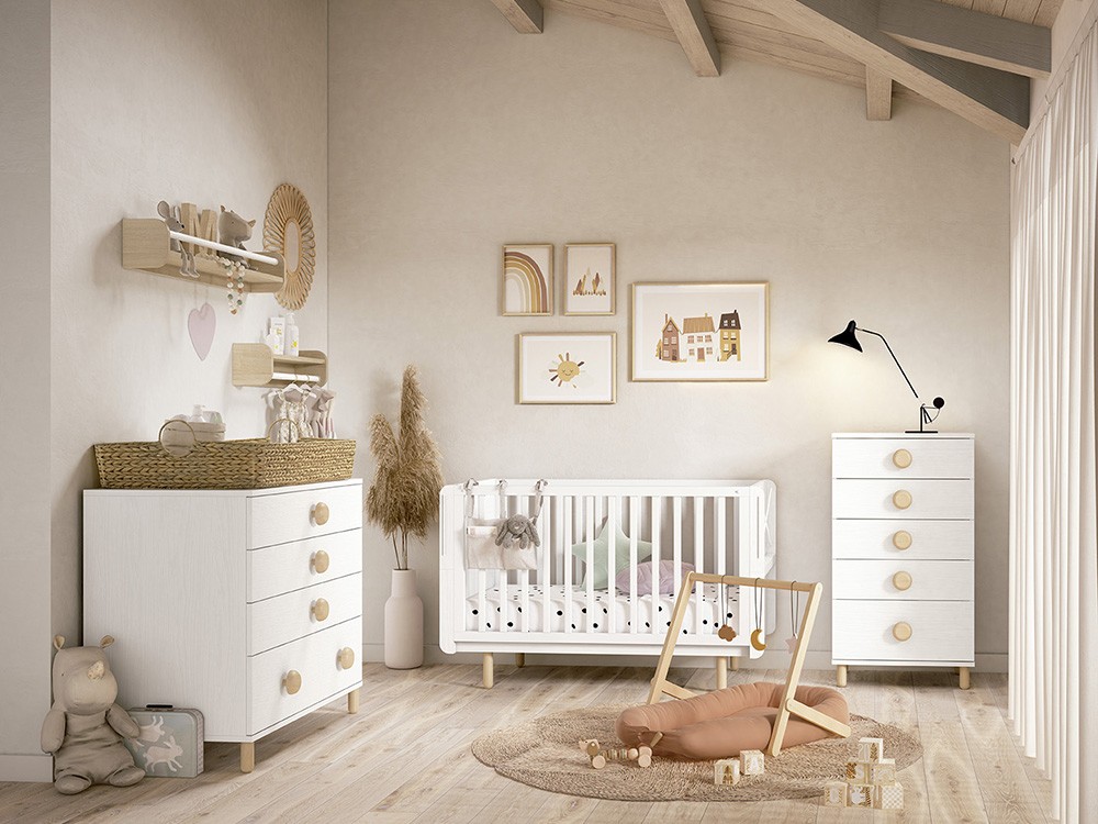 Sifonier Fold de cinco cajones con patas de madera de Ros - 10