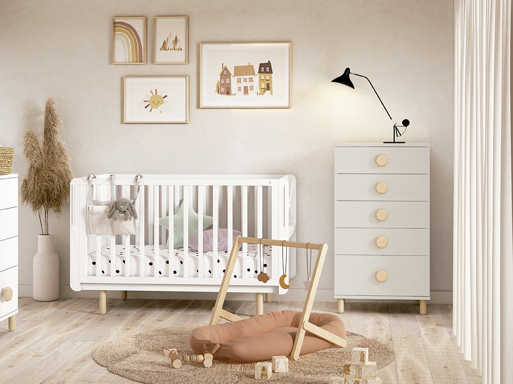 Sifonier Fold de cinco cajones con patas de madera de Ros - 8