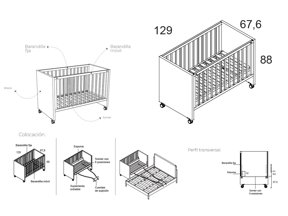 Cuna de colecho Luxor de Ros - 4