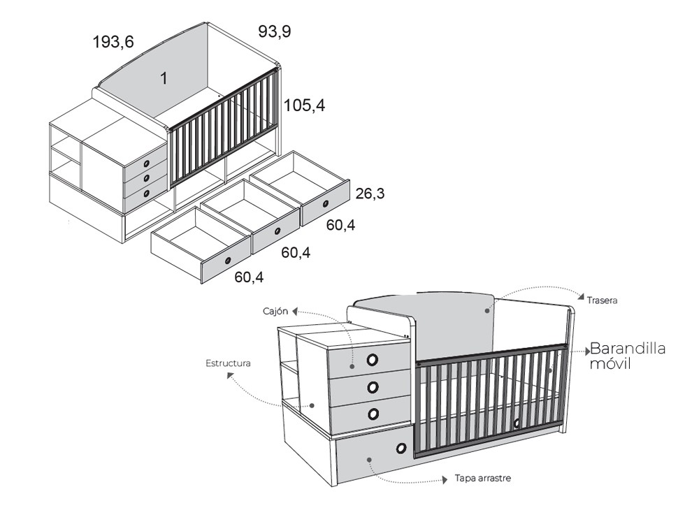 Cuna convertible Plus 12 de Ros - 7