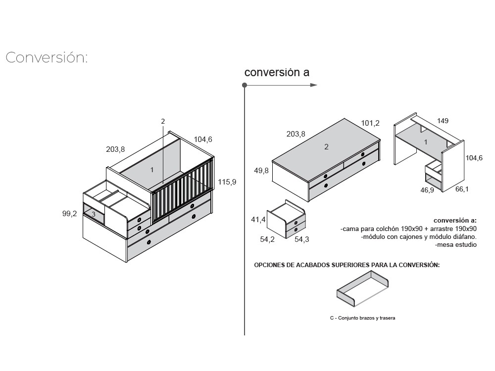 Cuna convertible Compact de Ros - 11