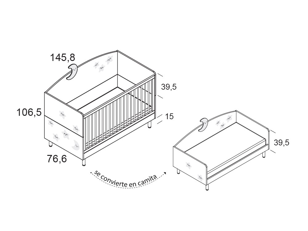Cuna evolutiva Luna Mr Wonderful de Ros - 3