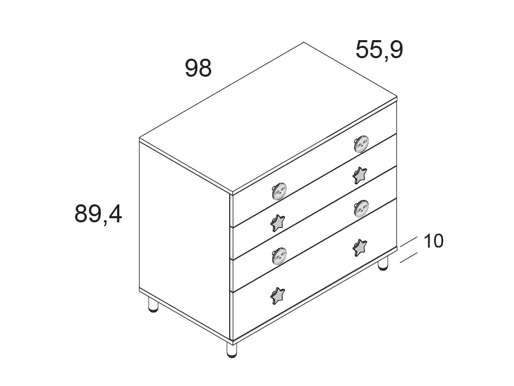 Cómoda Perezoso Mr Wonderful de Ros - 3