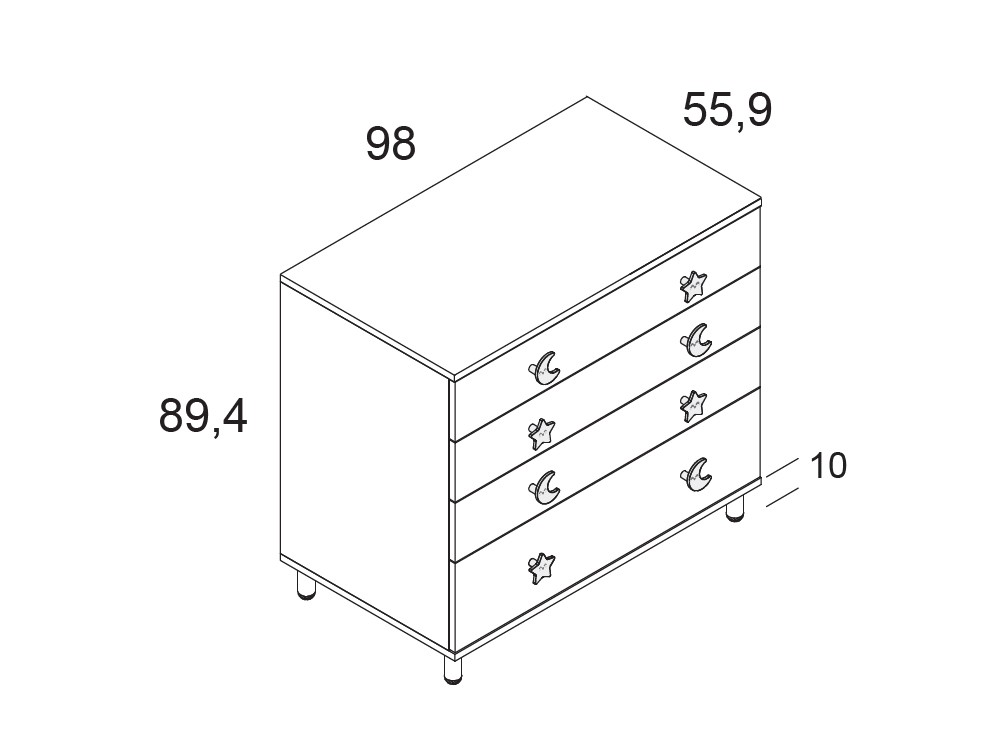 Cómoda Luna Mr Wonderful de Ros - 3