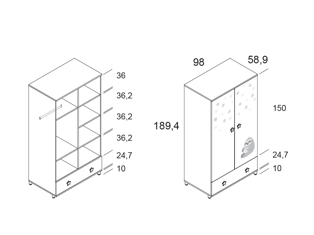 Armario Perezoso Mr Wonderful de Ros - 3