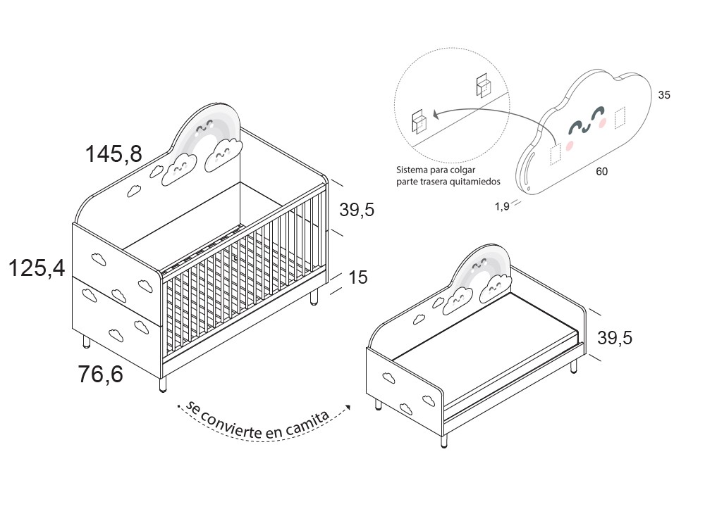Cuna evolutiva Dreams Mr Wonderful de Ros - 4
