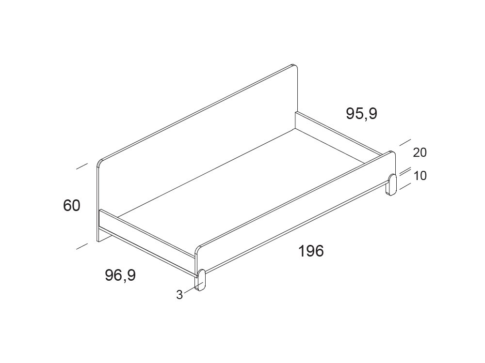 Cama con trasera Arco Iris de Ros - 7