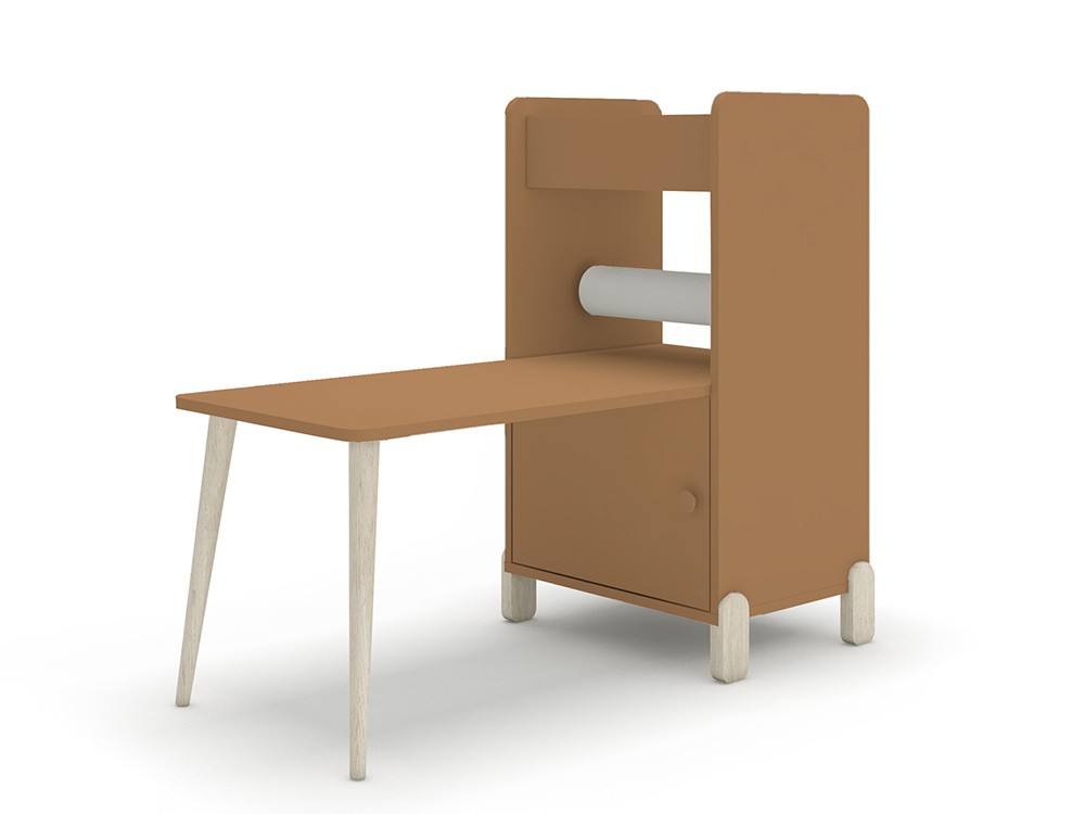 Estantería con escritorio y porta-rollo