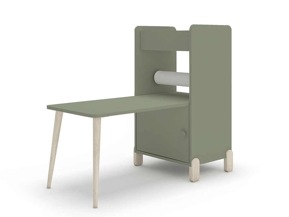 Estantería con escritorio y porta-rollo