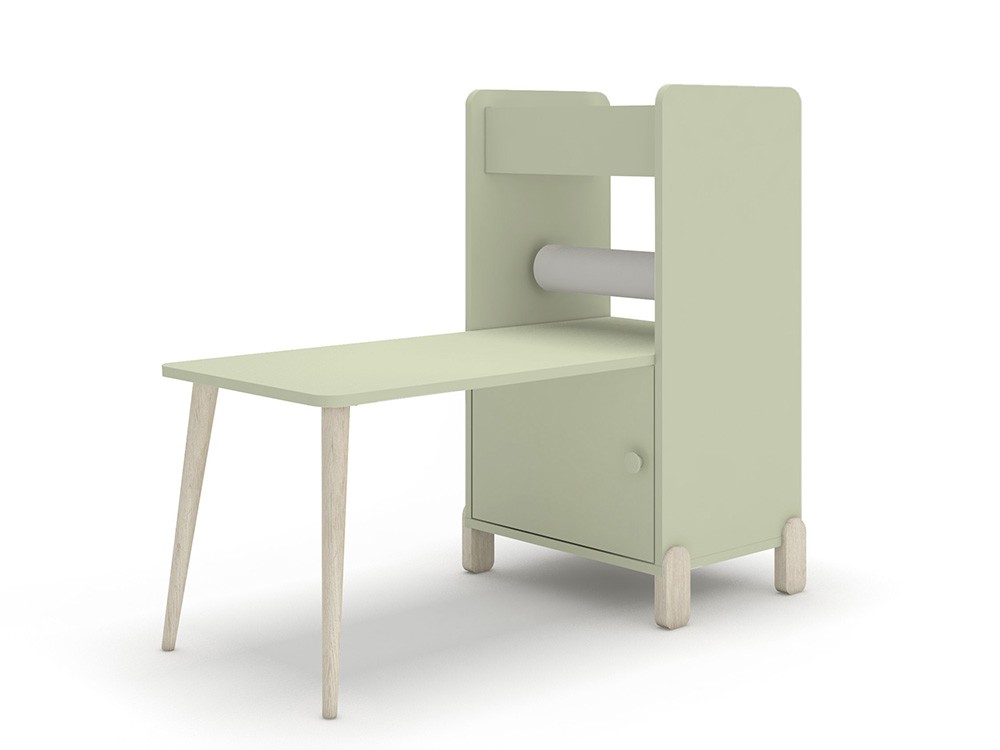 Estantería con escritorio y porta-rollo