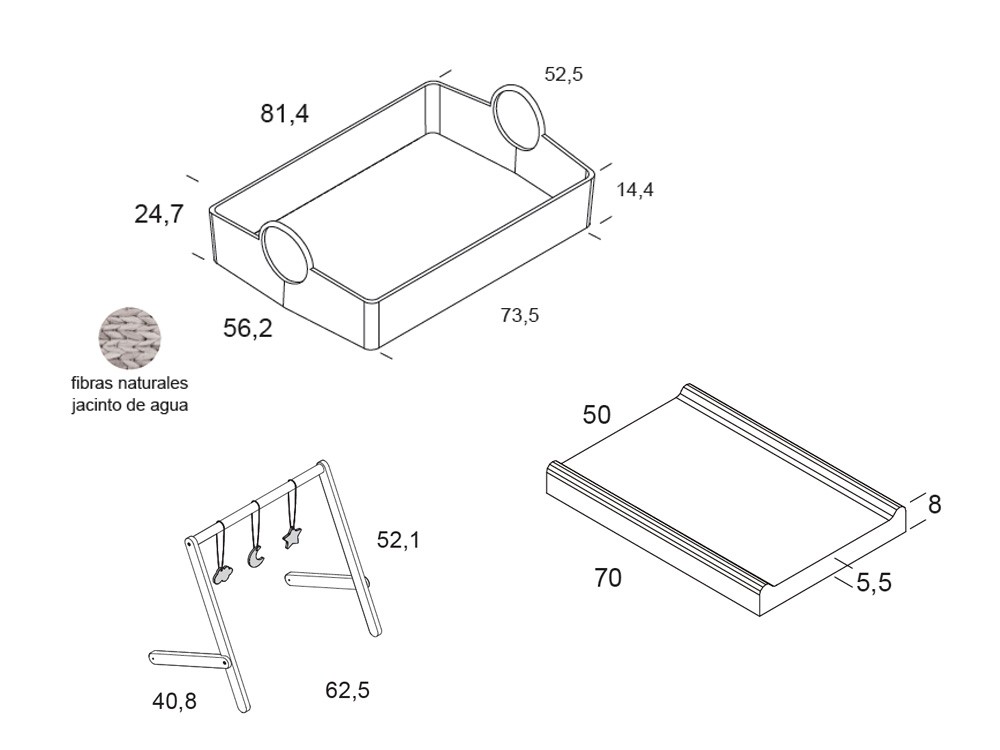 Cambiador de fibras naturales Bamboo de Ros - 7