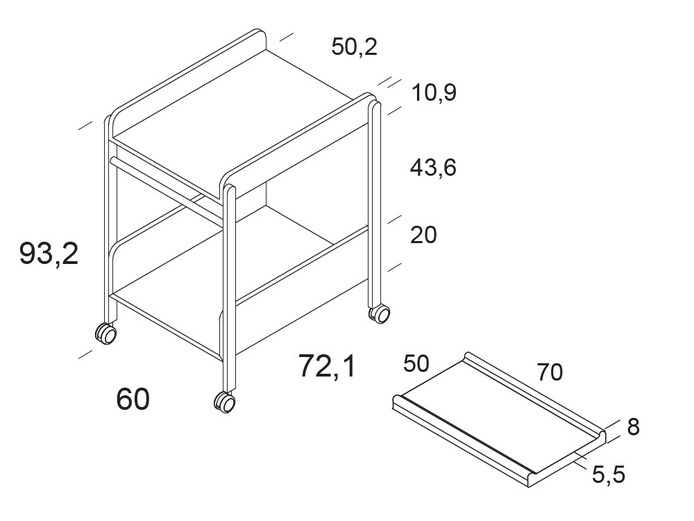 Cambiador con ruedas Flex de Ros - 12
