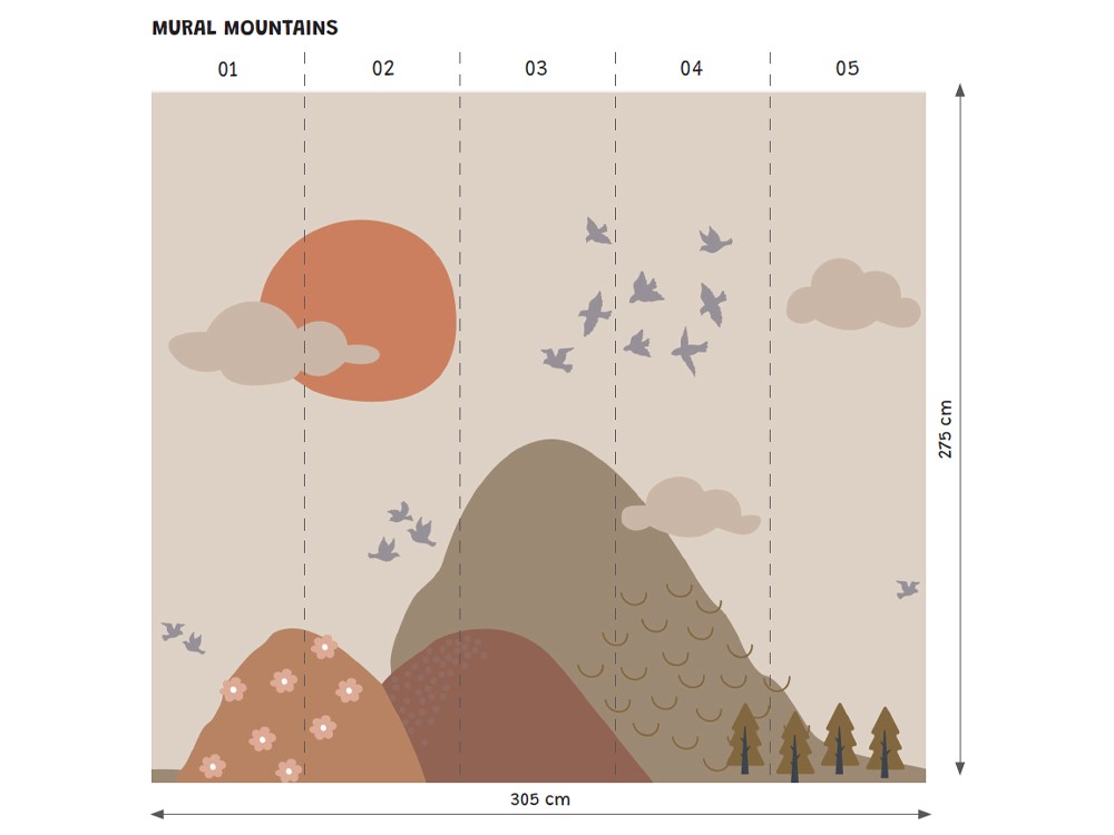 Mural decorativo de pared Mountains Ros - 3