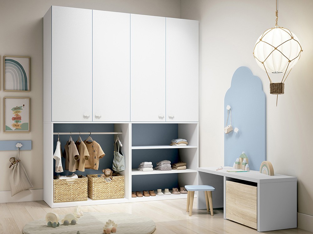 Mesa infantil con dos huecos escritorio y juguetero de Ros - 3