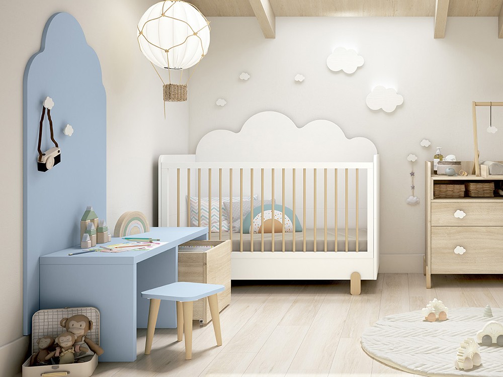 Mesa infantil con dos huecos escritorio y juguetero de Ros - 1