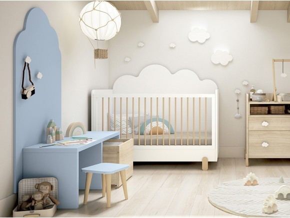 Mesa infantil con dos huecos escritorio y juguetero de Ros - 1