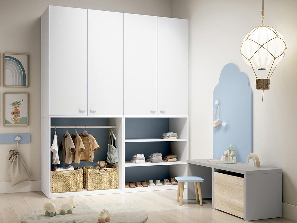 Mesa infantil con dos huecos escritorio y juguetero de Ros - 10