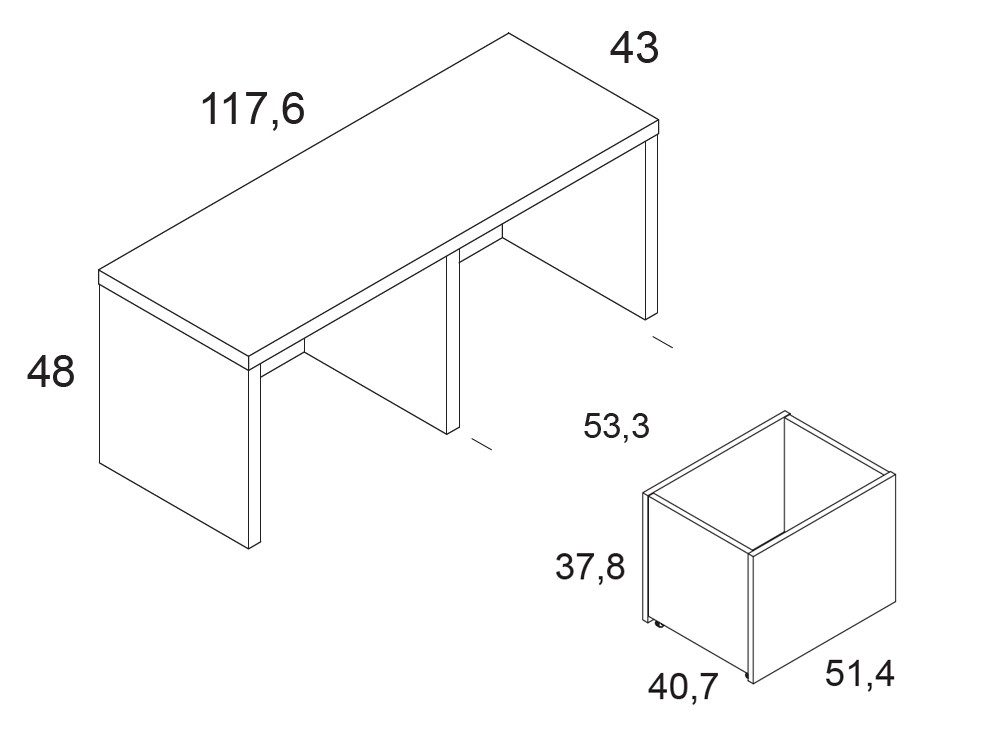 Mesa infantil con dos huecos escritorio y juguetero de Ros - 11