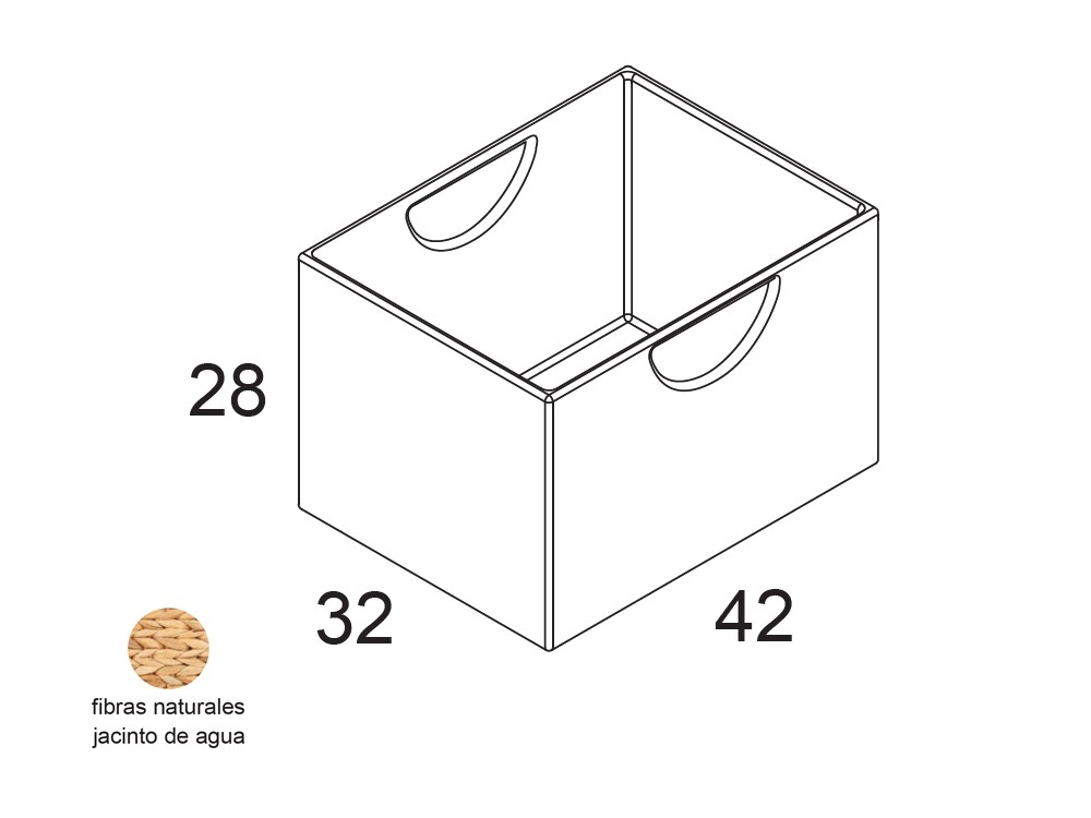 Cesto de fibra de jacinto de agua trenzada Ros - 1