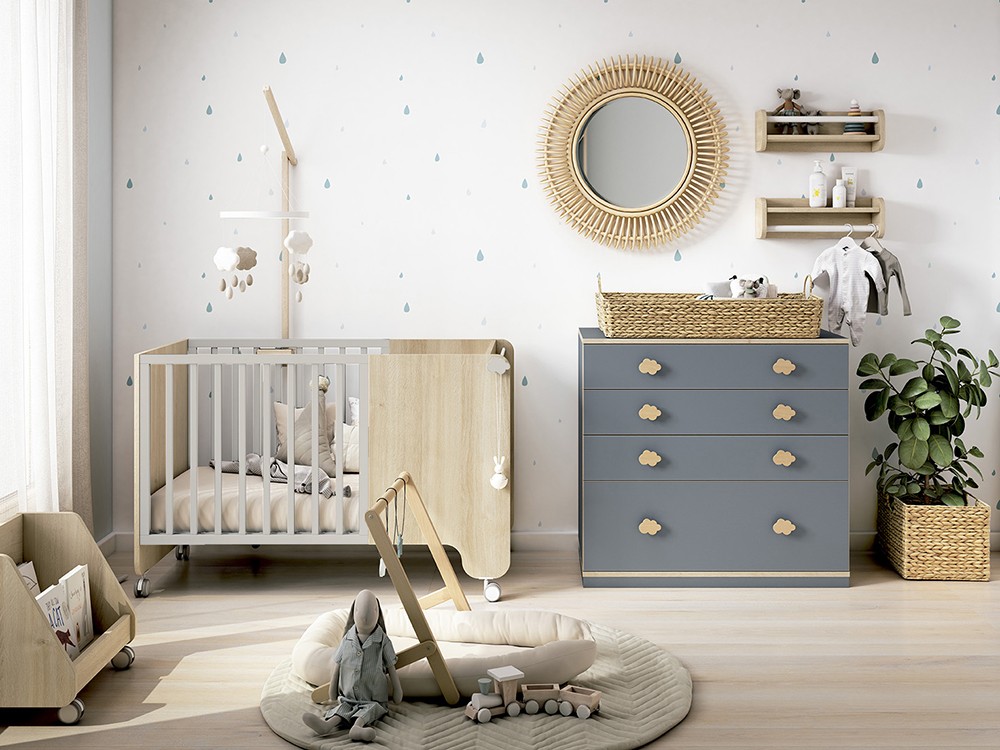 Cuna 120x60 con ruedas Soft Lino de Ros - 9