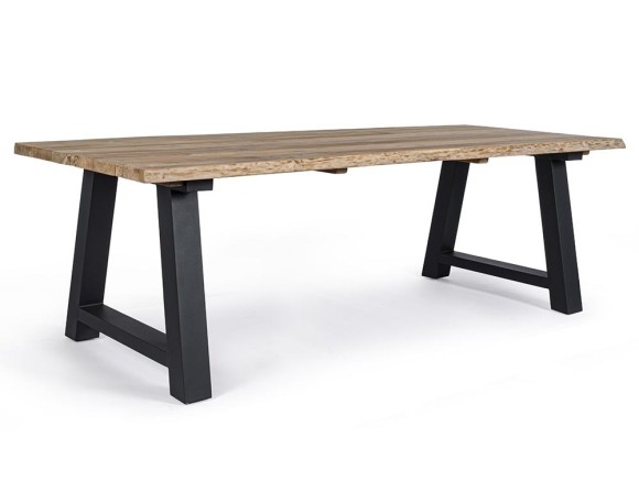 Mesa de centro para exterior Rolland con base de aluminio y sobre de madera de Bizzotto - 1