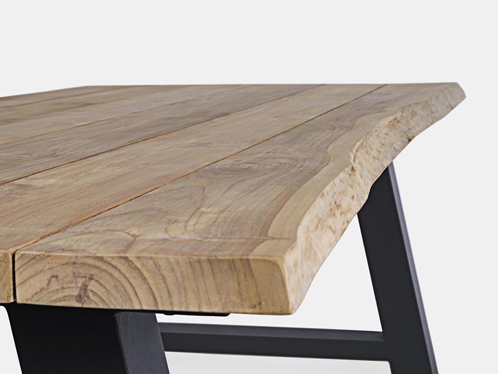 Mesa de centro para exterior Rolland con base de aluminio y sobre de madera de Bizzotto - 4