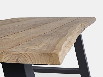 Mesa de centro para exterior Rolland con base de aluminio y sobre de madera de Bizzotto - 4