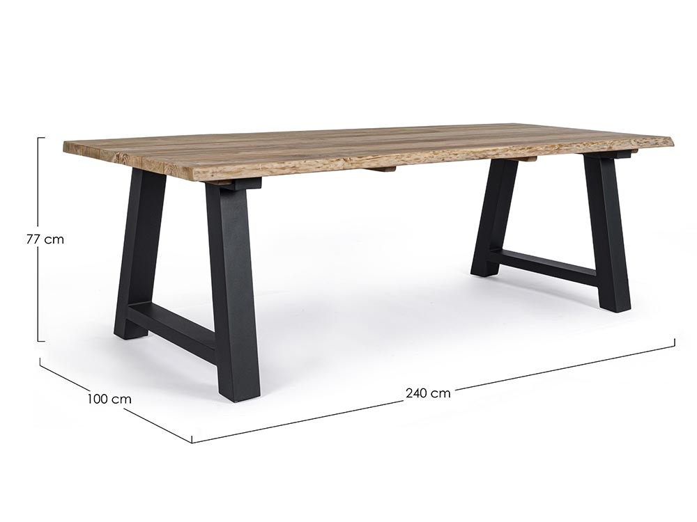 Mesa de centro para exterior Rolland con base de aluminio y sobre de madera de Bizzotto - 6
