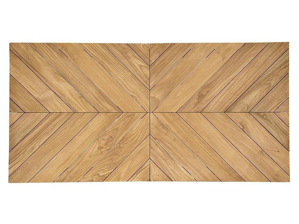 Mesa para comedor exterior Palmdale con patas de aluminio y sobre de madera de teca clase A de bizzotto - 9