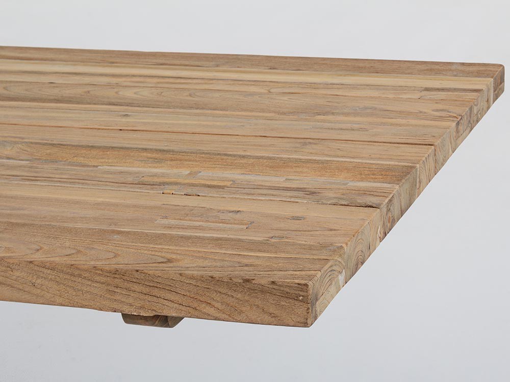 Mesa de comedor exterior Ramsey de aluminio y madera de teca de Bizzotto - 18