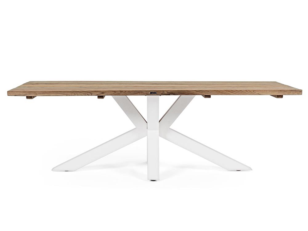 Mesa de comedor exterior Ramsey de aluminio y madera de teca de Bizzotto - 5