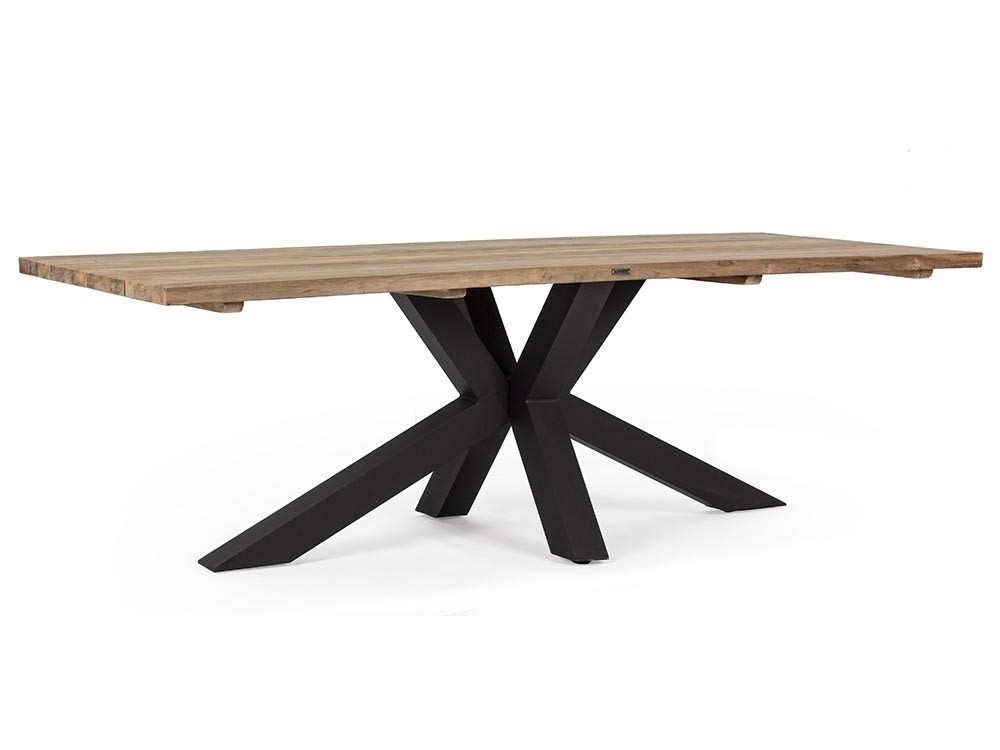 Mesa de comedor exterior Ramsey de aluminio y madera de teca de Bizzotto - 2