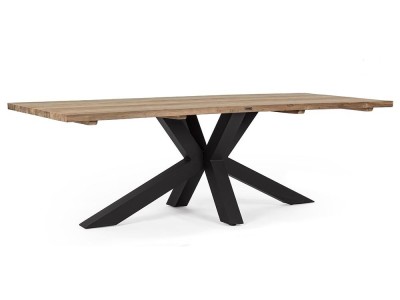Mesa de comedor exterior Ramsey de aluminio y madera de teca de Bizzotto - 2