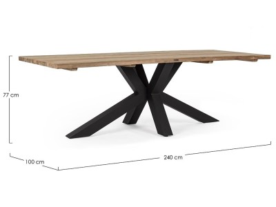 Mesa de comedor exterior Ramsey de aluminio y madera de teca de Bizzotto - 20