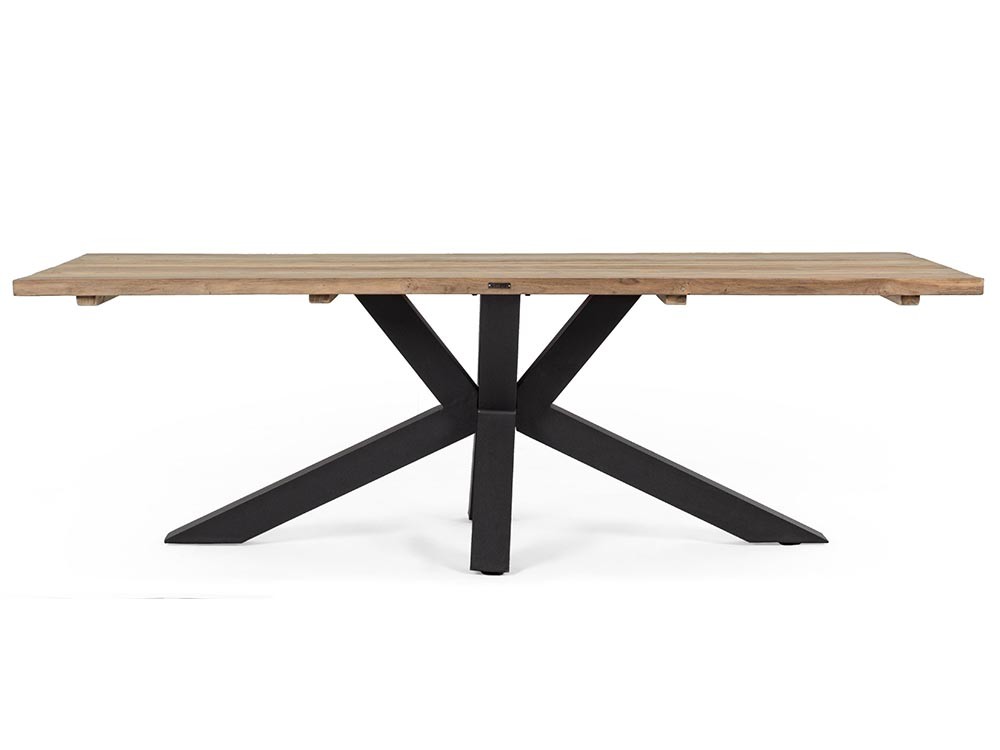 Mesa de comedor exterior Ramsey de aluminio y madera de teca de Bizzotto - 4