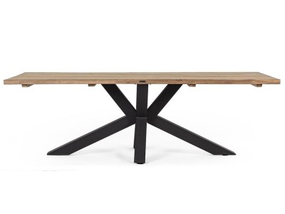 Mesa de comedor exterior Ramsey de aluminio y madera de teca de Bizzotto - 4