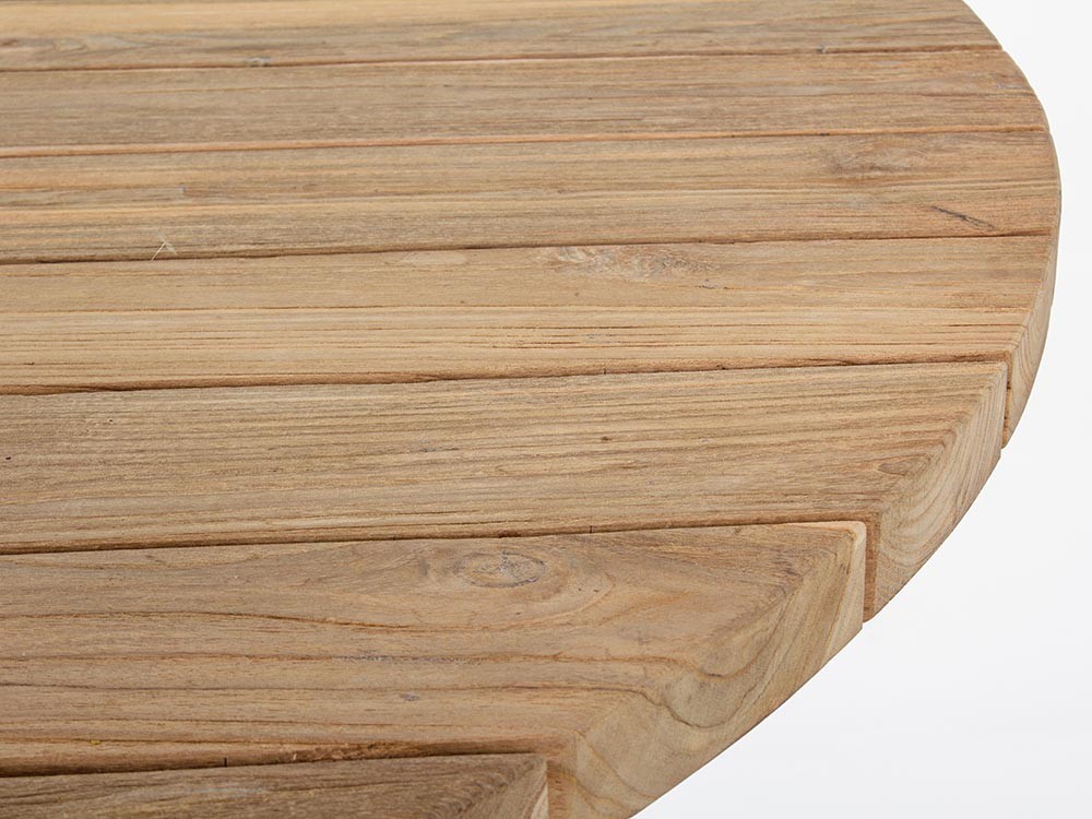 Mesa redonda para comedor exterior Brandon de aluminio y madera de teca Bizzotto - 5