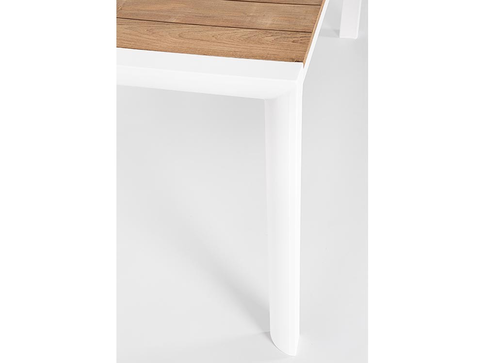Mesa fija para comedor exterior Cameron de aluminio y madera de teca Bizzotto - 8