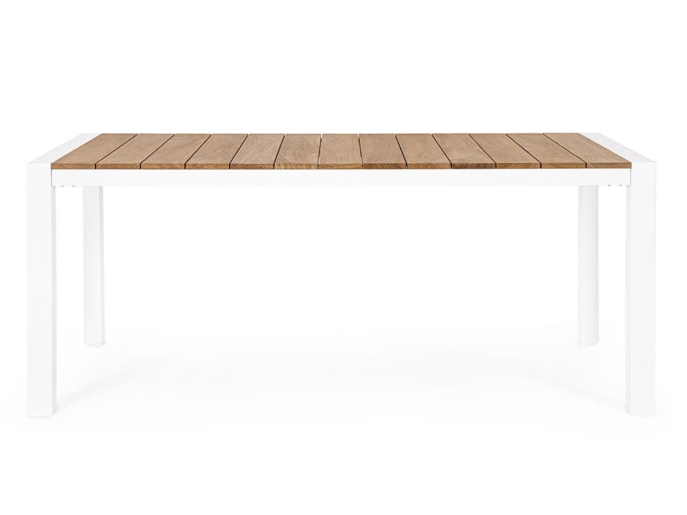 Mesa fija para comedor exterior Cameron de aluminio y madera de teca Bizzotto - 7