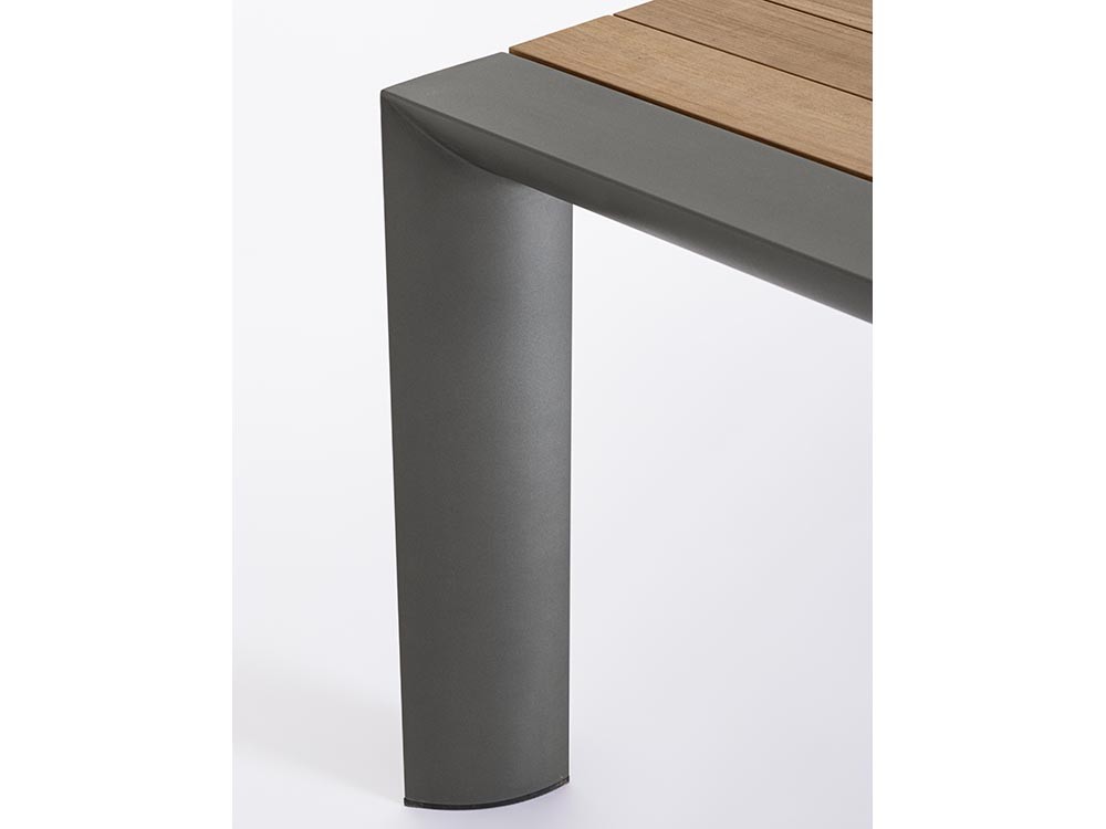 Mesa fija para comedor exterior Cameron de aluminio y madera de teca Bizzotto - 9