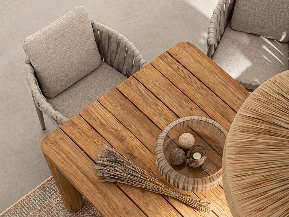 Mesa de comedor exterior Maverick de madera de teca reciclada Bizzotto - 9