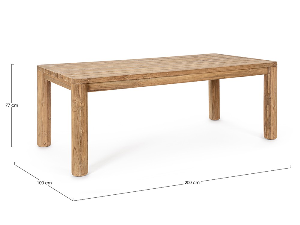 Mesa de comedor exterior Maverick de madera de teca reciclada Bizzotto - 20