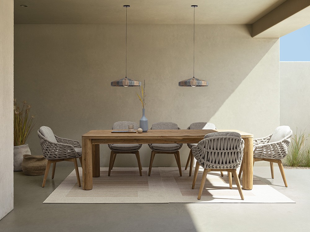 Mesa de comedor exterior Maverick de madera de teca reciclada Bizzotto - 15