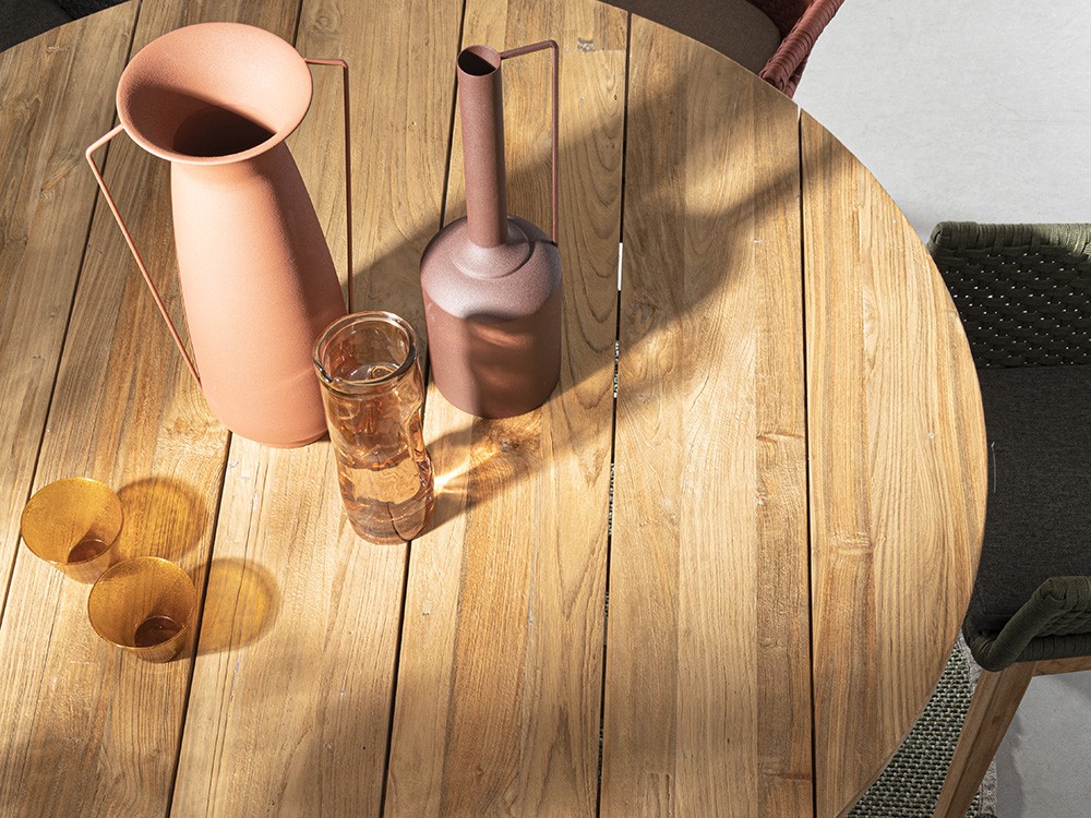 Mesa redonda de comedor exterior Fenton de madera de teca Bizzotto - 2