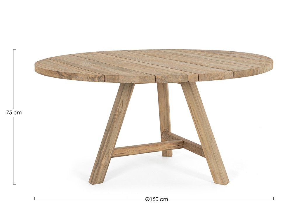 Mesa redonda de comedor exterior Fenton de madera de teca Bizzotto - 7