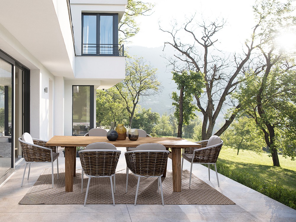 Mesa de comedor exterior Trenton de madera de teca Bizzotto - 1