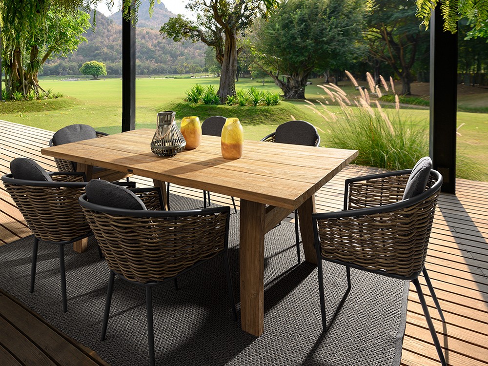 Mesa de comedor exterior Trenton de madera de teca Bizzotto - 3