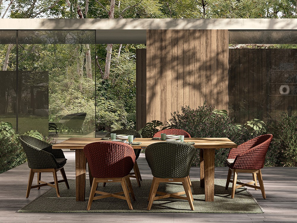 Mesa de comedor exterior Trenton de madera de teca Bizzotto - 5